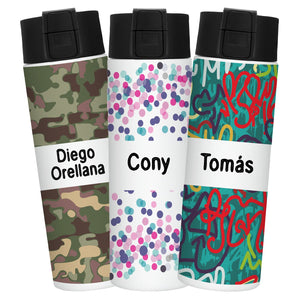 NUEVA Botella Acero Inoxidable 450 ml con botón | Adolescentes y Adultos | Sin Derrames | Marca2 - Marca2