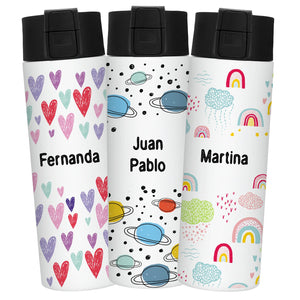 NUEVA Botella Acero Inoxidable 450 ml con botón | Infantil 2 | Sin Derrames | Marca2 - Marca2