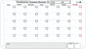 Planificador Semanal/Mensual – Pizarra Acrílica XL 70 x 40 cm - Marca2