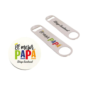 Posavaso + Destapador Personalizado Para Papá🍺 - Marca2