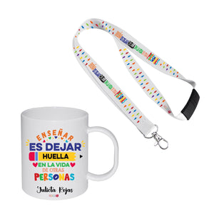 Set Personalizado: Regalo profesor: Botella acero inox + Lanyard - Marca2