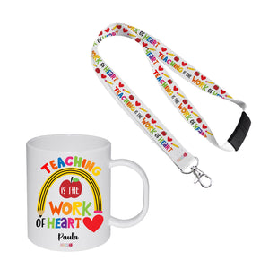 Set Personalizado: Regalo profesor: Botella acero inox + Lanyard - Marca2