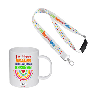 Set Personalizado: Regalo profesor: Botella acero inox + Lanyard - Marca2