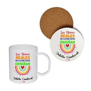 Set personalizado: Regalo Profesor: Tazón + posavaso - Marca2