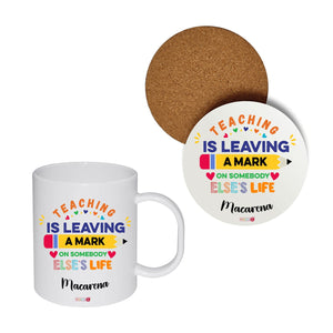 Set personalizado: Regalo Profesor: Tazón + posavaso - Marca2