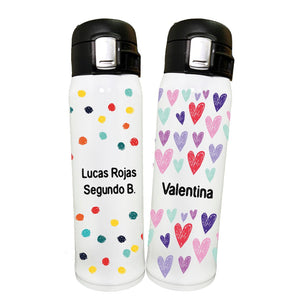Botella de acero inox. con tapa y doble seguro. Personalizable. Infantil. Edición Limitada. - Marca2