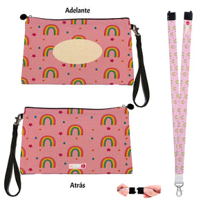 Estuche + Lanyard diseño: Arcoiris - Marca2