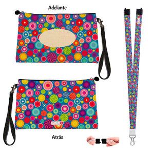 Estuche + Lanyard diseño: Candy - Marca2