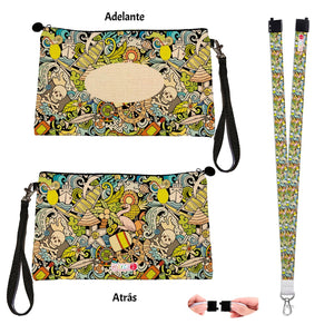 Estuche + Lanyard diseño: Caribe Calavera - Marca2