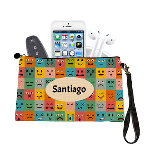 Estuche + Lanyard diseño: Caritas de colores - Marca2