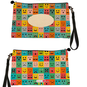 Estuche + Lanyard diseño: Caritas de colores - Marca2
