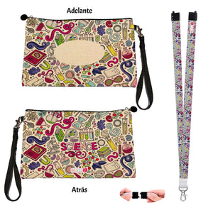 Estuche + Lanyard diseño: Ciencia - Marca2