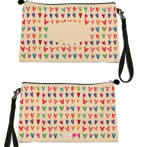 Estuche + Lanyard diseño: Corazones Acuarela - Marca2