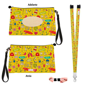 Estuche + Lanyard diseño: Cuidado de Salud - Marca2