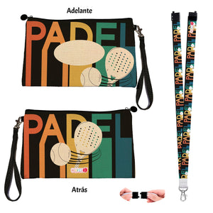 Estuche + Lanyard diseño: Elementos de Pádel - Marca2