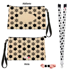 Estuche + Lanyard diseño: Fútbol - Marca2