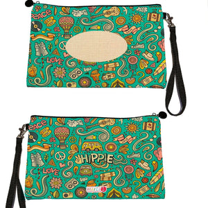 Estuche + Lanyard diseño: Hippie Verde - Marca2