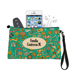 Estuche + Lanyard diseño: Hippie Verde - Marca2