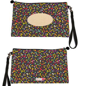 Estuche + Lanyard diseño: Triángulos de colores - Marca2