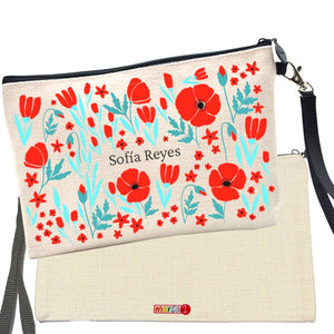 Estuche personalizado: Flores rojas - Marca2