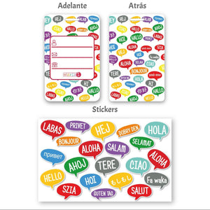 Kit de identificación de maleta listo para envío en Chile. Personaliza tu equipaje con etiquetas y stickers únicos y duraderos. Marca2