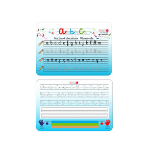 Pizarra doble: Practica el abecedario manuscrito - Marca2 - Medida 20 x 30 cm - Envios a todo Chile. - incluye plumón y borrador.