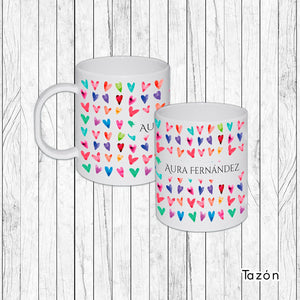 Set de Regalo personalizado: Oficina: Diseño Corazones - Marca2