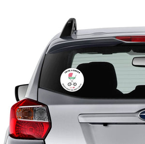 Sticker auto : Coche a bordo. Rosado - Marca2
