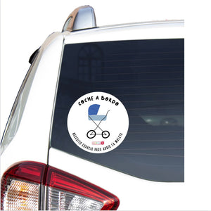 Sticker auto : Coche a bordo. Turquesa - Marca2