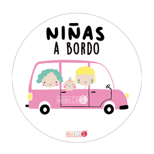 Sticker auto : Niñas a bordo - Marca2