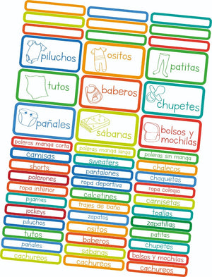 Stickers para organizar CLOSET DE NIÑOS - Marca2