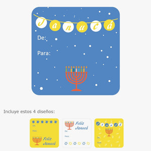 Stickers personalizados para Regalos de Navidad: Janucá - Marca2
