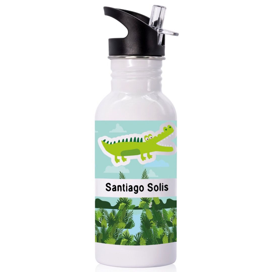 Botella de acero inox. con bombilla y personalizada: Infantil - Marca2