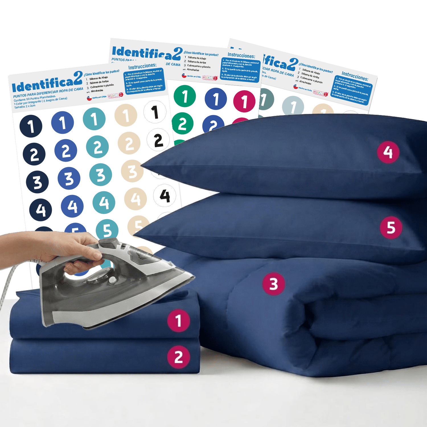 Identifica2 - Puntos Planchables - Diferencia la Ropa de Cama - Marca2