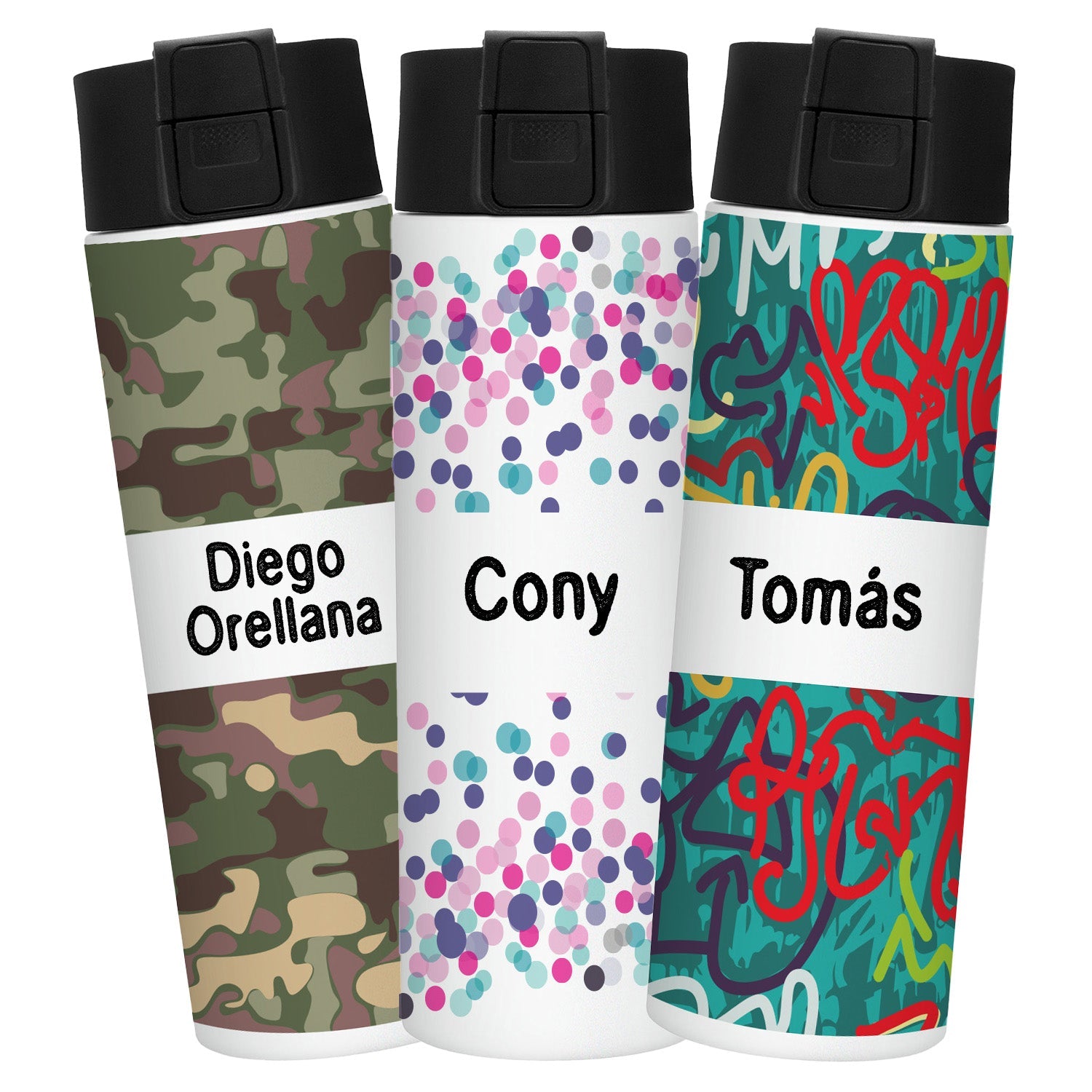 NUEVA Botella Acero Inoxidable 450 ml con botón | Adolescentes y Adultos | Sin Derrames | Marca2 - Marca2