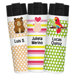 NUEVA Botella Acero Inoxidable 450 ml con botón | Infantil 1 | Sin Derrames | Marca2 - Marca2