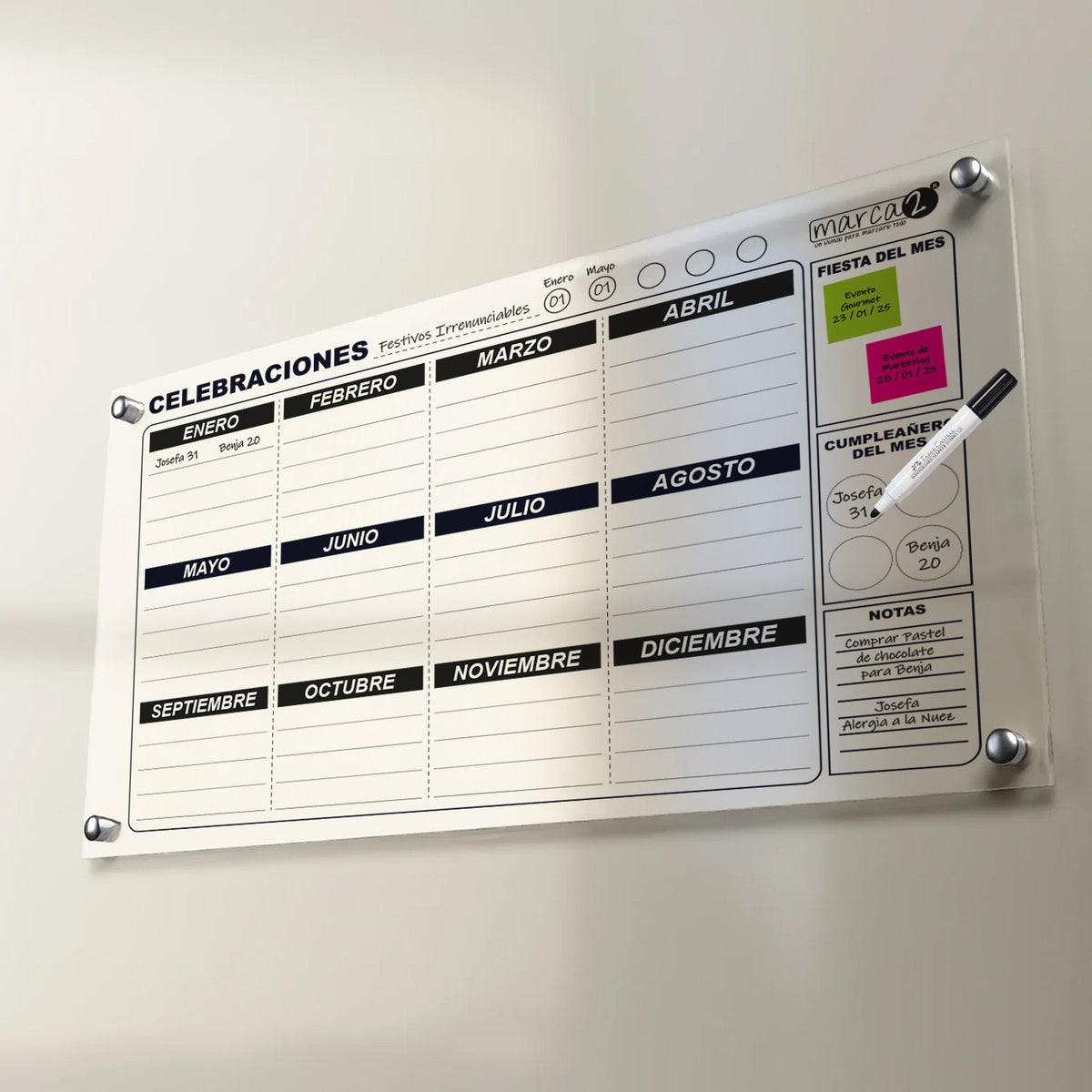 Pizarra Celebra2 | Cumpleaños, Efemérides y Reconocimiento Interno para Empresas - Marca2