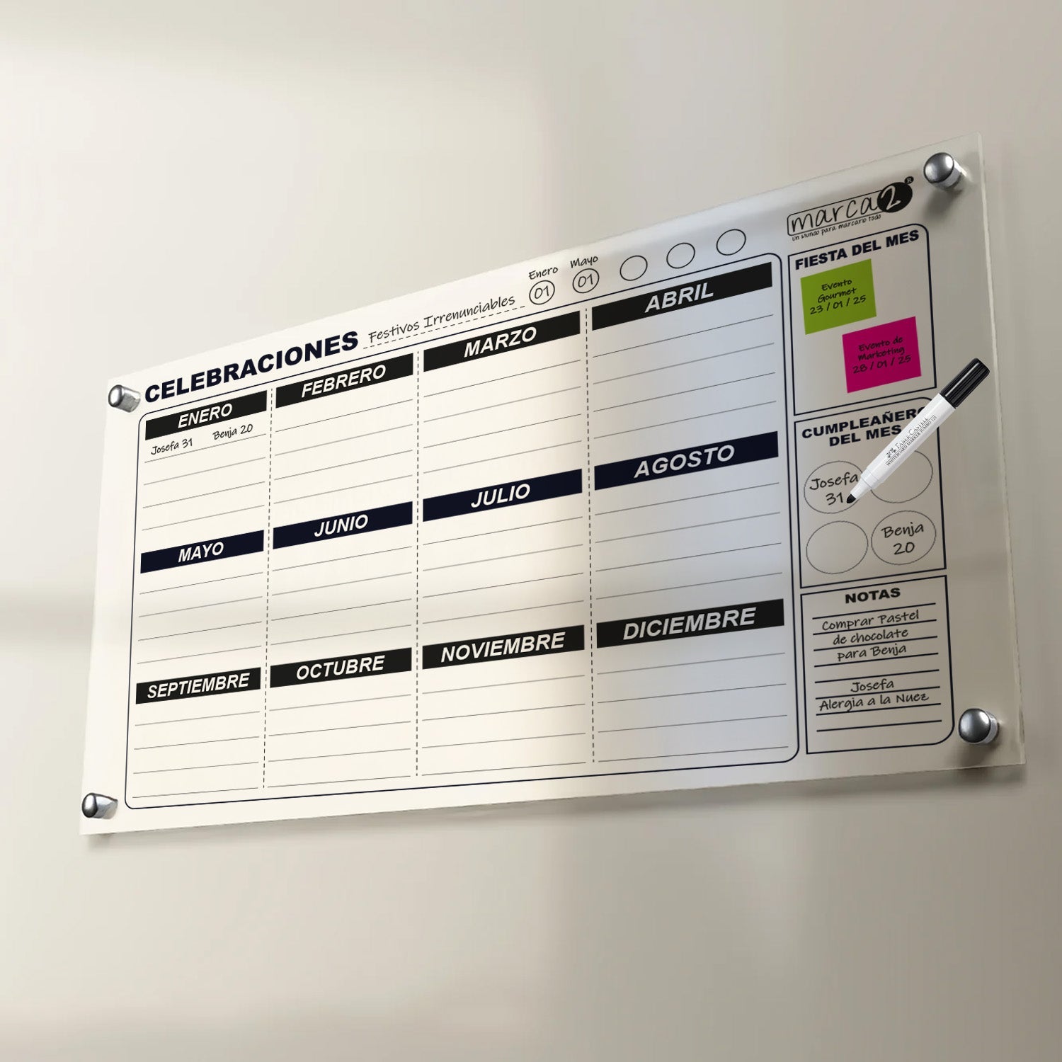 Pizarra Celebra2 | Cumpleaños, Efemérides y Reconocimiento Interno para Empresas - Marca2