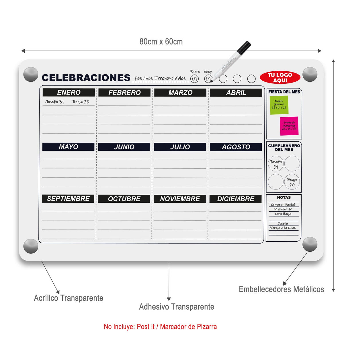 Pizarra Celebra2 | Cumpleaños, Efemérides y Reconocimiento Interno para Empresas - Marca2