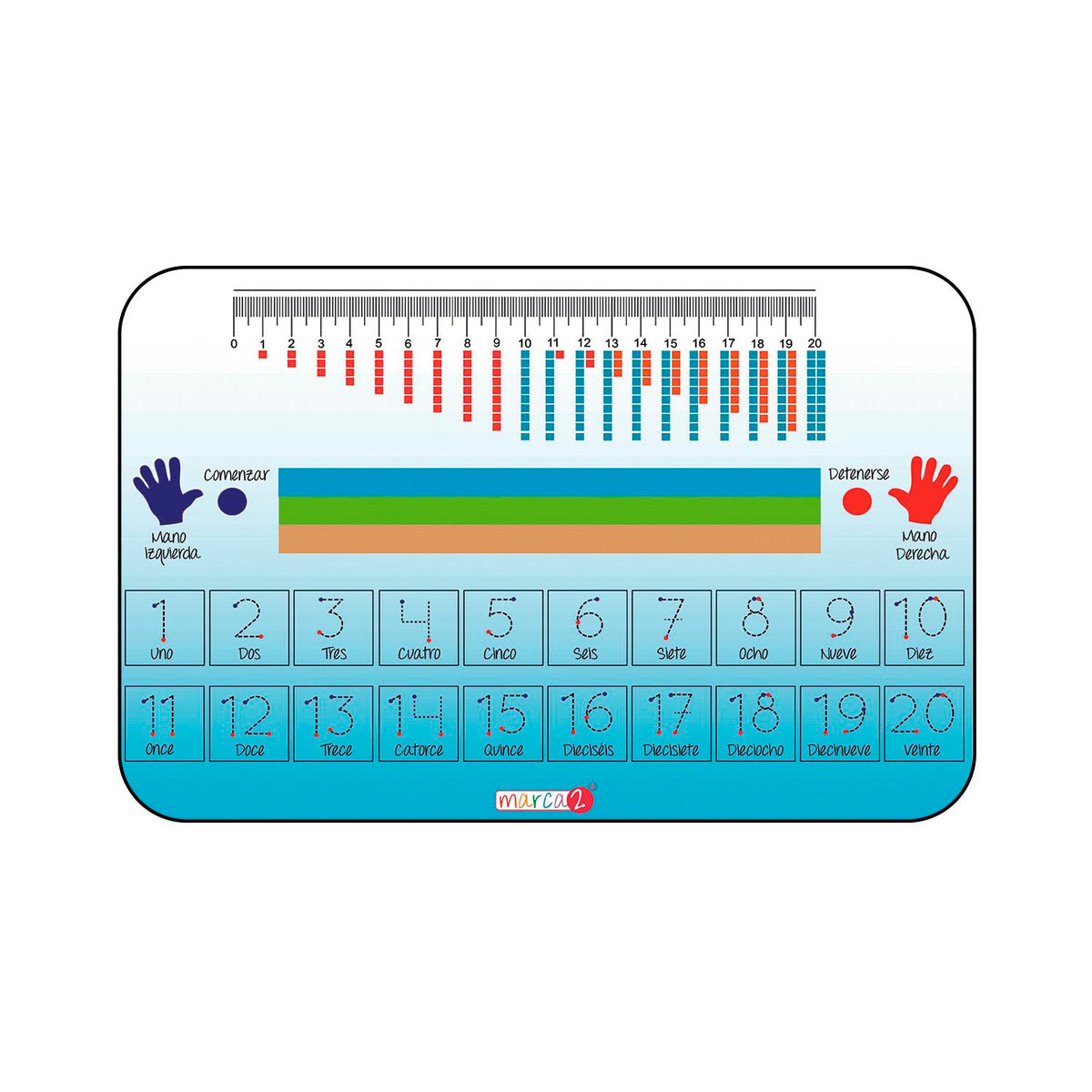 Pizarra doble:  Practica las operaciones básicas y los números.
