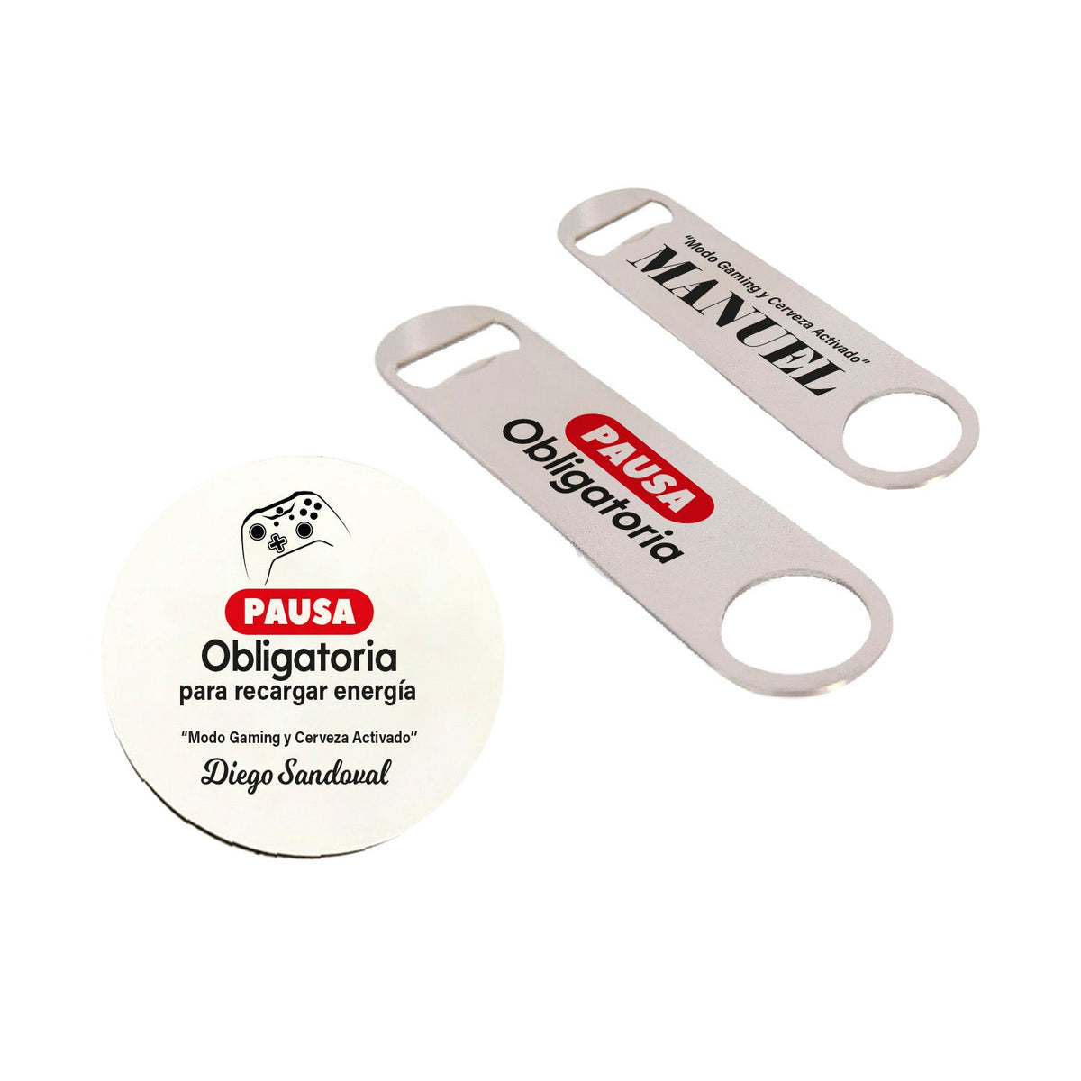 Posavaso + Destapador Personalizado Para Papá🍺 - Marca2