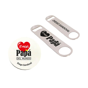 Posavaso + Destapador Personalizado Para Papá🍺 - Marca2