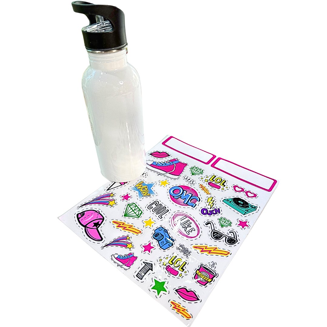 Regalo para cumpleaños infantil: Botella + stickers redecora - Marca2