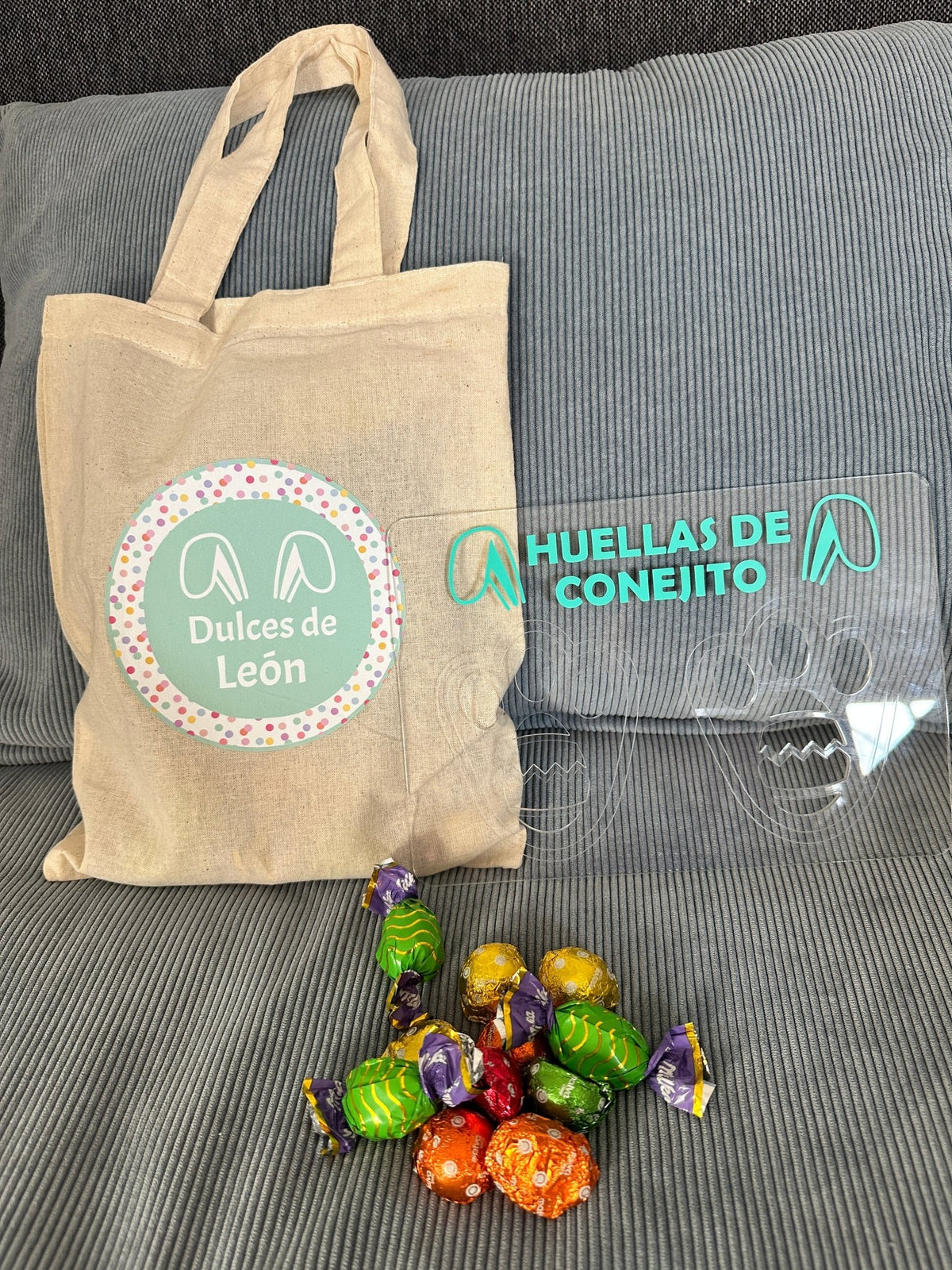 Set Huellas de Conejito de Pascua + bolsita personalizada. - Marca2