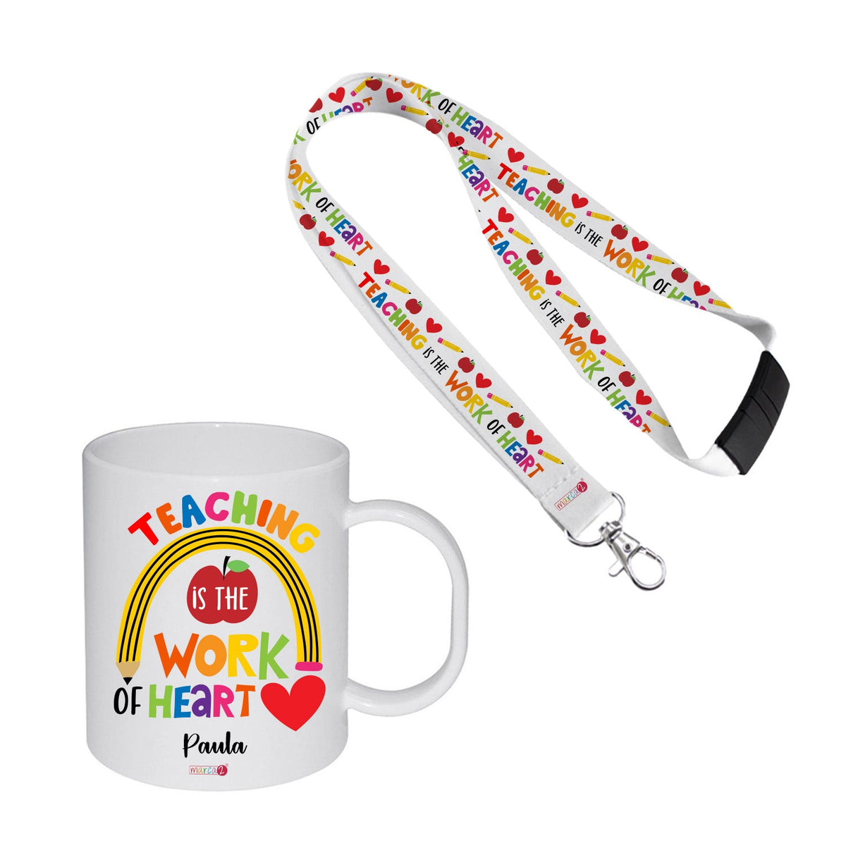 Set Personalizado: Regalo profesor: Botella acero inox + Lanyard - Marca2