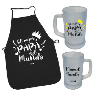 Set Regalo: Papá en la parrilla :Diseño Parrillero frases: Personalizado - Marca2
