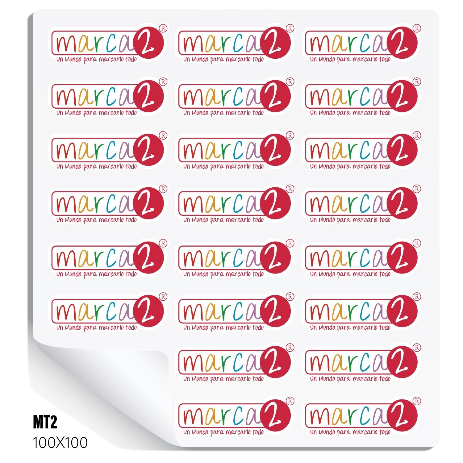 Stickers adhesivos por Mt2 troquelados - Marca2