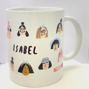PERSONALIZADO con nombre: Kit Mujer home office: Diseño caras de mujeres del mundo.
