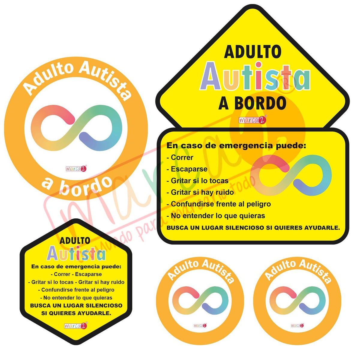 Autos Marca2: Niño/a o adulto Autista a bordo - Marca2