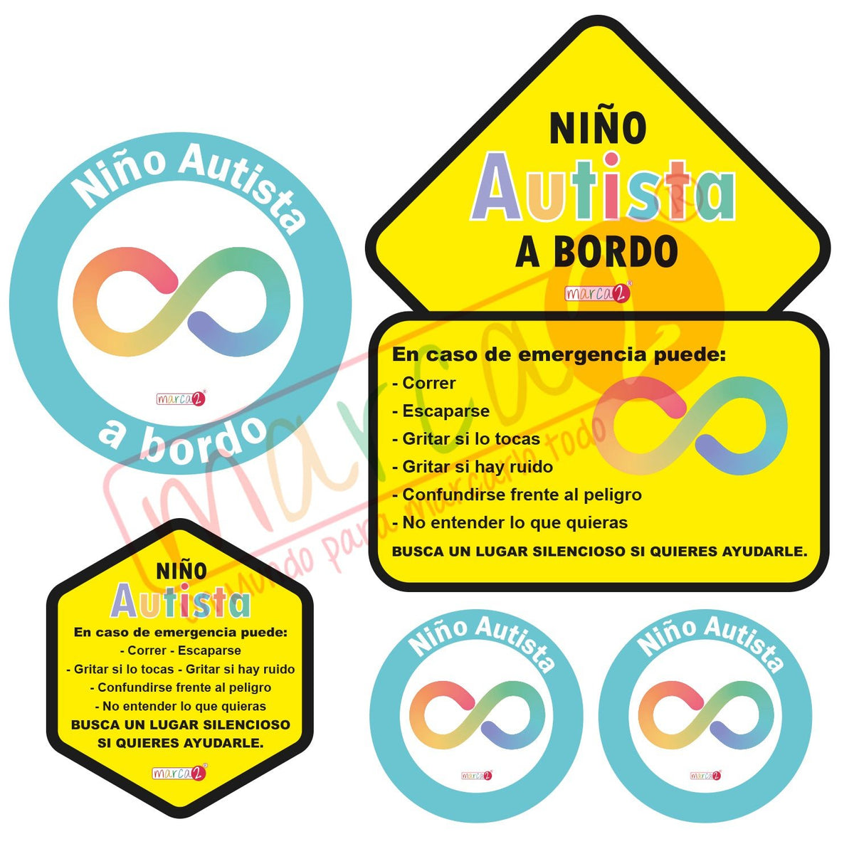 Autos Marca2: Niño/a o adulto Autista a bordo - Marca2